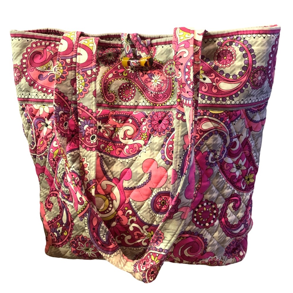 Vera Bradley Paisley Meets Plaid Pattern Medium Shoulder Tote Cottagecore Spring